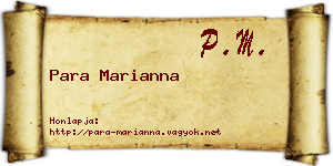 Para Marianna névjegykártya